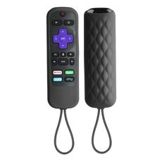 Per TCL Roku 3600R/3900/Voice RCAL7R Custodia in silicone per telecomando da 2 pezzi (nero)