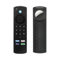 Custodia per telecomando 2 pezzi per Amazon Fire TV Stick 2021 ALEXA 3a generazione con supporto Airtag (nero)