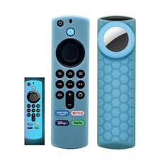 Custodia per telecomando 2 pezzi per Amazon Fire TV Stick 2021 ALEXA 3a generazione con supporto Airtag (blu luminoso)