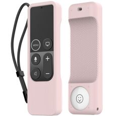 Per Apple TV Siri Remote 1+AirTag AhaStyle PT157 Tracker telecomando 2 in 1 Custodia protettiva in silicone (rosa)