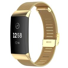 Cinturino per orologio con fibbia in metallo milanese xDfind per Fitbit Charge 4/3 (oro)