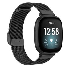 Cinturino per orologio con fibbia in metallo milanese xDfind per Fitbit Versa 4/3/Sense2/1 (nero)