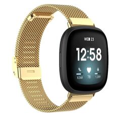 Per Fitbit Versa 4 / 3 / Sense 2 / 1 x trova cinturino con fibbia in metallo milanese (oro)