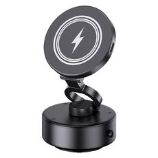 Supporto per telefono con ricarica wireless per auto con assorbimento elettrico del vuoto D1 da 15 W (nero)