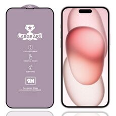 Per iPhone 16 Plus / 15 Plus Pellicola in vetro temperato ad arco largo in alluminio 9H da 0,4 mm