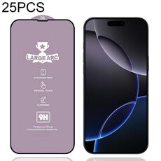 Per iPhone 16 Pro Max 25 pezzi Pellicola in vetro temperato ad arco largo in alluminio 9H 0,4 mm