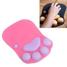 MONTIAN Tappetino per mouse in silicone antiscivolo a forma di artiglio di gatto lento e morbido (rosa rossa)