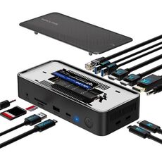 WAVLINK UMD23M per laptop e tablet, 13 in 1, hub USB-C, alloggiamento M.2 PCIe/SATA SSD da 10 Gbps (spina AU)