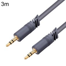 JINGHUA A240 Cavo audio da 3,5 mm maschio a maschio Cavo di collegamento per microfono stereo per auto per telefono cellulare, dimensioni: 3 m (grigio)