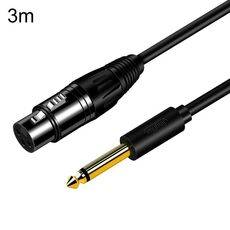 Cavo audio JINGHUA 6.5 maschio-femmina XLR 6.35 Mixer per microfono bilanciato a tre core, dimensioni: 3 m (nero)