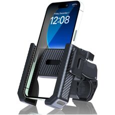Supporto per telefono per bicicletta e scooter antiscivolo in fibra di carbonio (nero)
