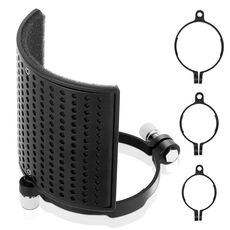 TEYUN PS-4X3 Microfono a condensatore Microfono A-Shaped Blowout Cover Desktop Bracket Audio Accessory Clip (nero)