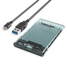 Custodia per disco rigido mobile da 2,5 pollici SSD esterna a stato solido SATA trasparente USB 3.0 WAVLINK ST239