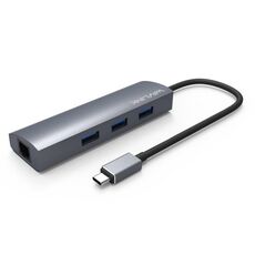 WAVLINK UH3031G/C Adattatore hub Gigabit ad alta velocità da tipo C a 3 x USB 3.0 + USB-C + RJ45 + porta di alimentazione CC