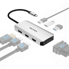 WAVLINK UMD304 Convertitore USB-C a Dual HD 4K 60Hz HUB Docking station per laptop 7 in 1