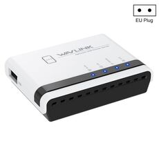 WAVLINK NU516U1 Server stampante wireless USB 2.0 con LAN 10 / 100 Mbps / Bridge WiFi (spina UE)