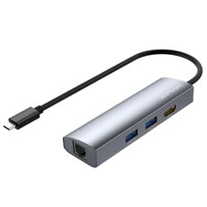 WAVLINK WL-UHP3408 Adattatore HUB USB 4-in-1 da Tipo C a HD + 2xUSB3.0 + Docking Station Gigabit RJ45