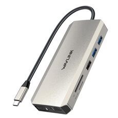 WAVLINK WL-UMD301 Adattatore multiporta 12 in 1 2*HDMI+1*VGA Dock hub USB-C con triplo display