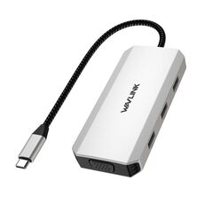 WAVLINK WL-UMD307 Da tipo C a 2DP + 4K HD + VGA + 3 x Docking station HUB USB 2.0