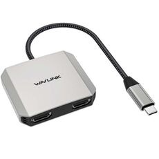 Adattatore per monitor 4K 60Hz WAVLINK UHP510 Pro 87W PD Charging USB C a doppio HD