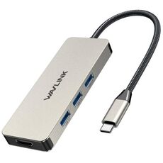 WAVLINK UHP3416 7-in-1 PD100W Lettore di schede SD/TF con ricarica 4K HD Stazione di aggancio di tipo C (argento)