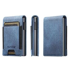 Il bottone con motivo denim Suteni fuoriesce automaticamente dalla scatola della carta con elastico (blu)