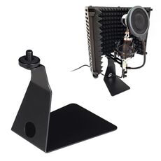 Stand del microfono del metallo del triangolo di ferro a forma di L di TEYUN (nero)