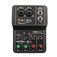 Teyun Q-12 Registrazione del computer Scheda audio USB Drive-Free Recording Arrange (Black)