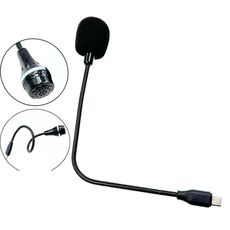 Microfono flessibile a collo d'oca USB-C/Type-C con chip IC per laptop, telefono, tablet, lunghezza: 25 cm