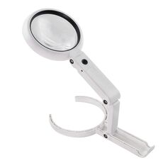 Lente d'ingrandimento portatile pieghevole da 90 mm 10X con 8 luci LED