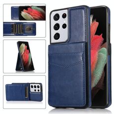 Per Samsung Galaxy S21 Ultra 5G Solid Color PC + Custodia protettiva TPU con slot per supporto e schede (blu)