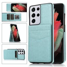 Per Samsung Galaxy S21 Ultra 5G Solid Color PC + Custodia protettiva TPU con slot per supporto e schede (verde)