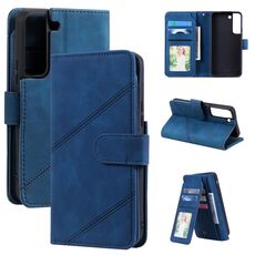 Per Samsung Galaxy S22 5G Scept Card Slot Pelle Telefono (blu)