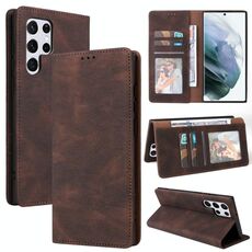 Per Samsung Galaxy S22 Ultra 5G CHIUSA SEMPRE USPENTI CHIETTURA PELLE (Brown)