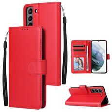 Per slot Samsung Galaxy S22 5G 3 Slot Multifunzionali in pelle (rosso)