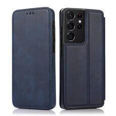Per Samsung Galaxy S21 Ultra 5G Knight Magnetic Espit Pelle Telefono (blu)
