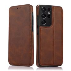 Per Samsung Galaxy S21 Ultra 5G Knight Magnetic Aspirazione Magnetica Custodia in pelle (Brown)
