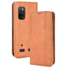 Per Ulefone Armor X10 / X10 Pro Magnetic Fibbia di texture Retro Texture Telefono (Brown)