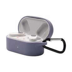 Per OnePlus Buds N Wireless Earphone Silicone Protective Case con gancio (viola)