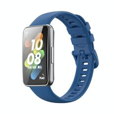 Per Huawei Band 7 / Honor Band 7 Pure Color Silicone Watch Band (Sapphire Blue)