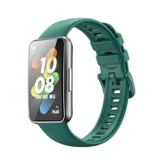 Per Huawei Band 7 / Honor Band 7 Pure Color Silicone Watch Band (Green scuro)