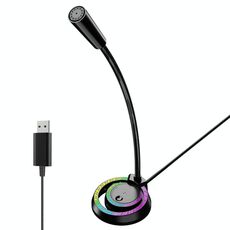 Microfono desktop per computer di illuminazione RGB (F3)