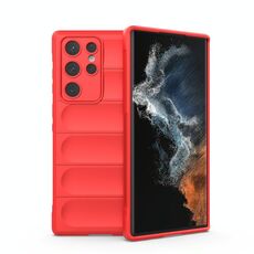 Per Samsung Galaxy S22 Ultra 5G Magic Shield TPU + Flanel Phone Case (rosso)