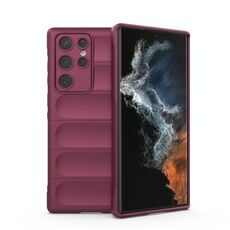 Per Samsung Galaxy S22 Ultra 5G Magic Shield TPU + Flanella Telefono (Vino rosso)