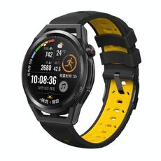 Per Huawei Watch GT Runner Trapezoidal Trapezoidal Silicone Watch Band (Giallo nero)