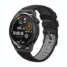 Per Huawei Watch GT Runner Trapezoidal Trapezoidale Silicone Watch Band (Black Grey)