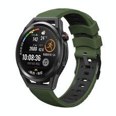 Per Huawei Watch GT Runner Trapezoidal Trapezoidal Silicone Watch Band (Army Green Black)