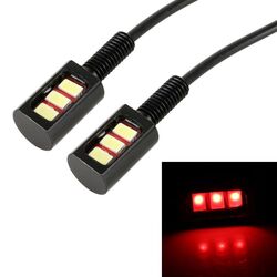 1 paio DC12V 0.4W 3LEDs SMD-5630 luce targa per auto/moto, lunghezza cavo: 27 cm (luce rossa)