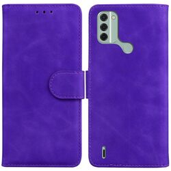 Per Nokia C31 Skin Feel custodia per cellulare in pelle flip color puro (viola)