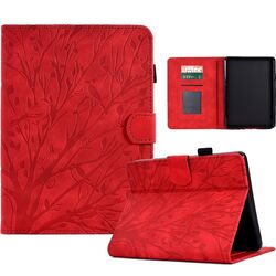 Per Amazon Kindle Paperwhite 2021 Fortune Tree Pressure Flower PU Custodia per tablet con funzione Wake-up / Sleep (rosso)